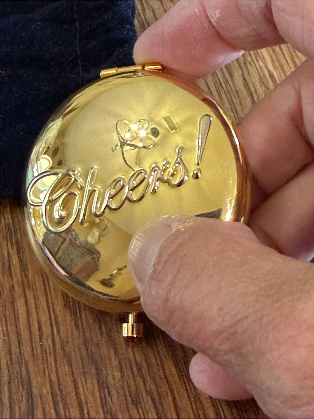 Estee Lauder Vintage Gold “Cheers” Mini Compact Powder Case